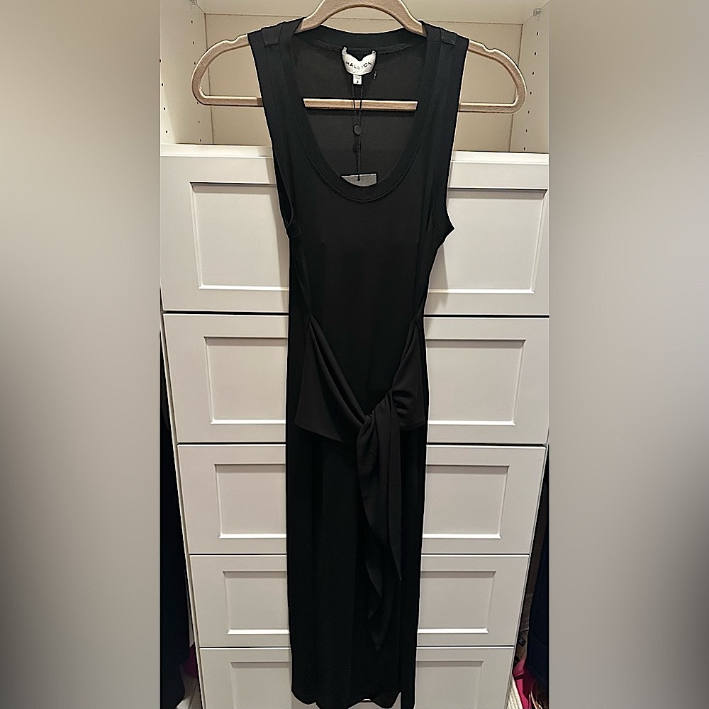 Halston Aylin Jersey Tie-Front Dress